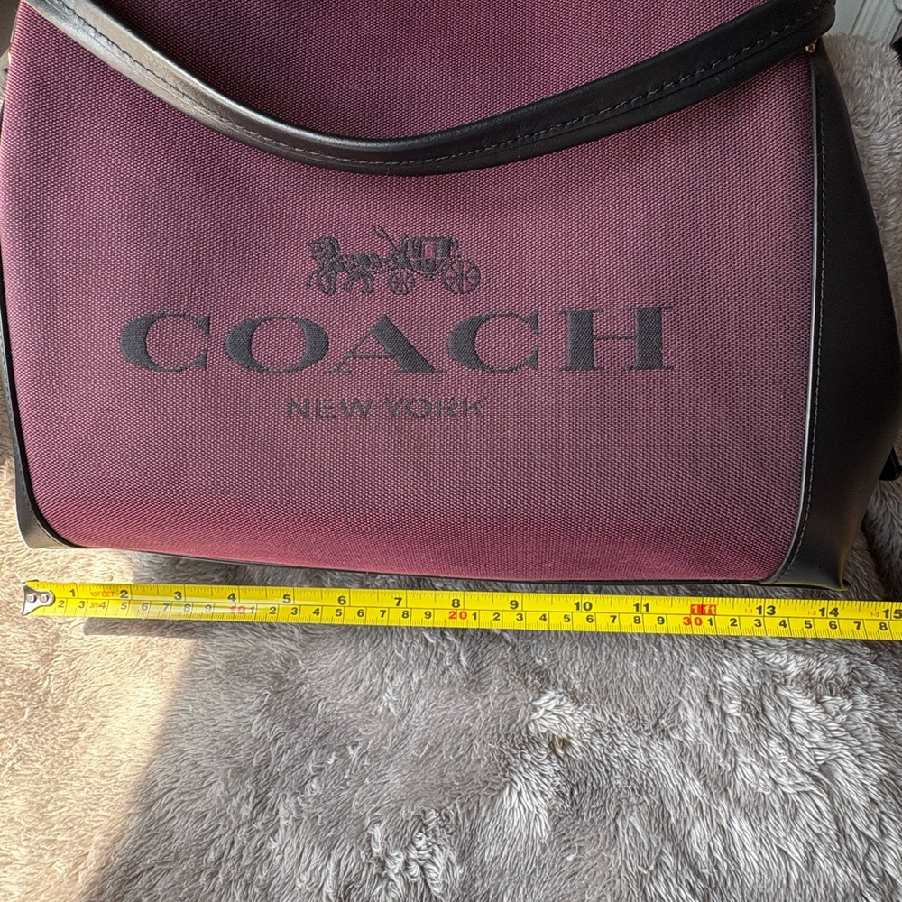 COACH Exclusive Coach Jacquard Dalton 31 Shoulder Bag Black Cherry NWT - Picture 5 of 16
